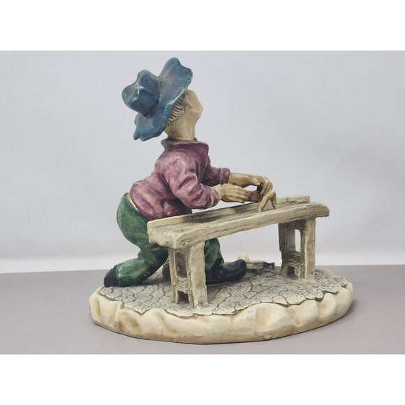 Vintage Artisan Figurine Of Worker With Bench & Tools Signed Antonio Costa - Picture 5 of 16